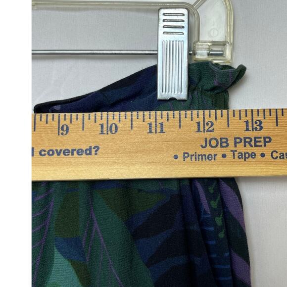 Farm for Anthropologie Women's Small Green/Blue Peacock Print Jungle Boho Pants - Picture 6 of 11